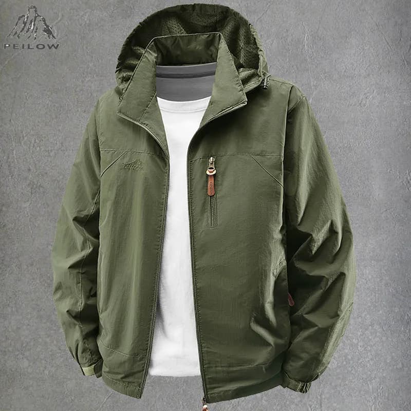 Printemps automne coupe-vent imperméable randonnée vestes hommes en plein air Camping manteaux à cap