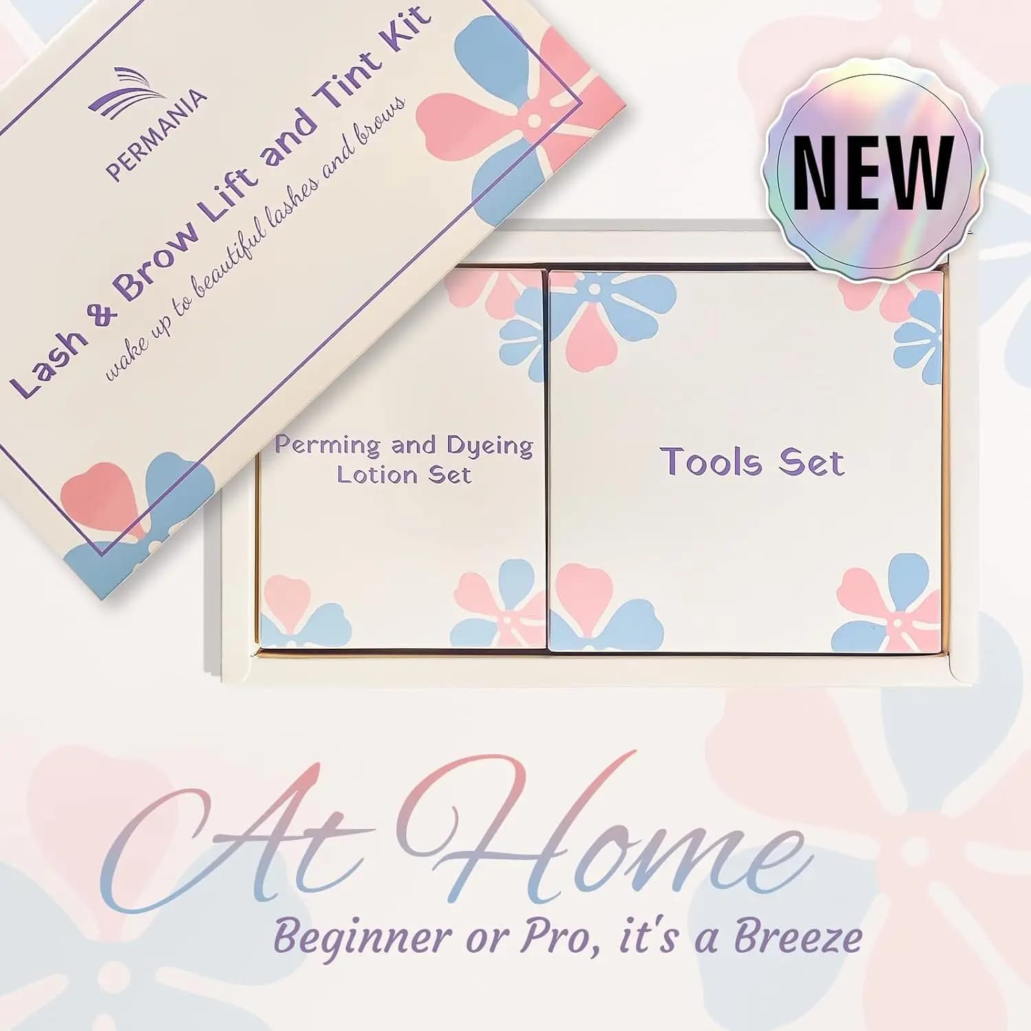 Kit de teinture et de permanente pour cils et sourcils PERMANIA, noir naturel, traitement de lifting