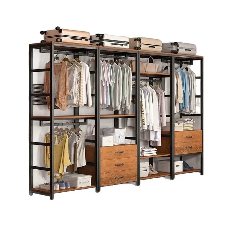 Armoire maison walk-in vestiaire étagère combinaison étagère à vêtements suspendu cintre sol au sol 