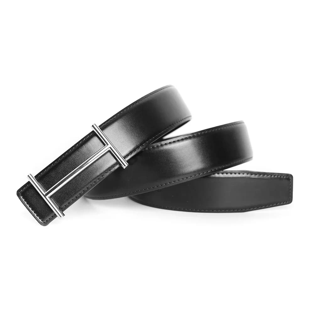 Ceinture en H en cuir véritable pour hommes et femmes, sangle en cuir de vachette véritable, ceintur