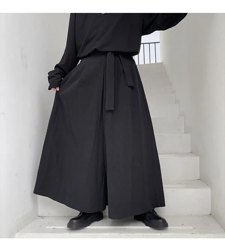 Hommes Hakama Harajuku Kimono samouraï pantalon hommes décontracté pantalons larges hommes Style chi