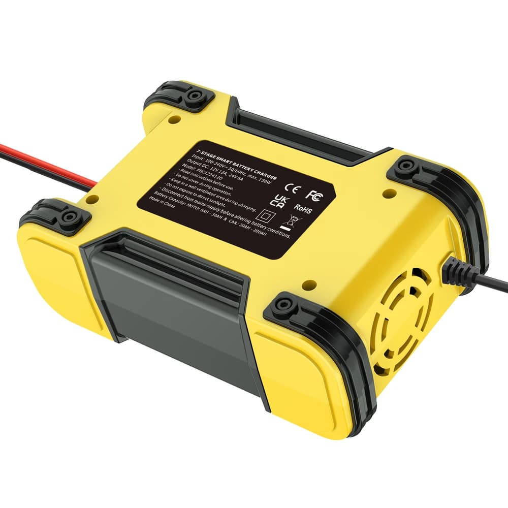 Foxsur chargeur de batterie de voiture entièrement automatique 12V 12A chargeur de batterie à affich