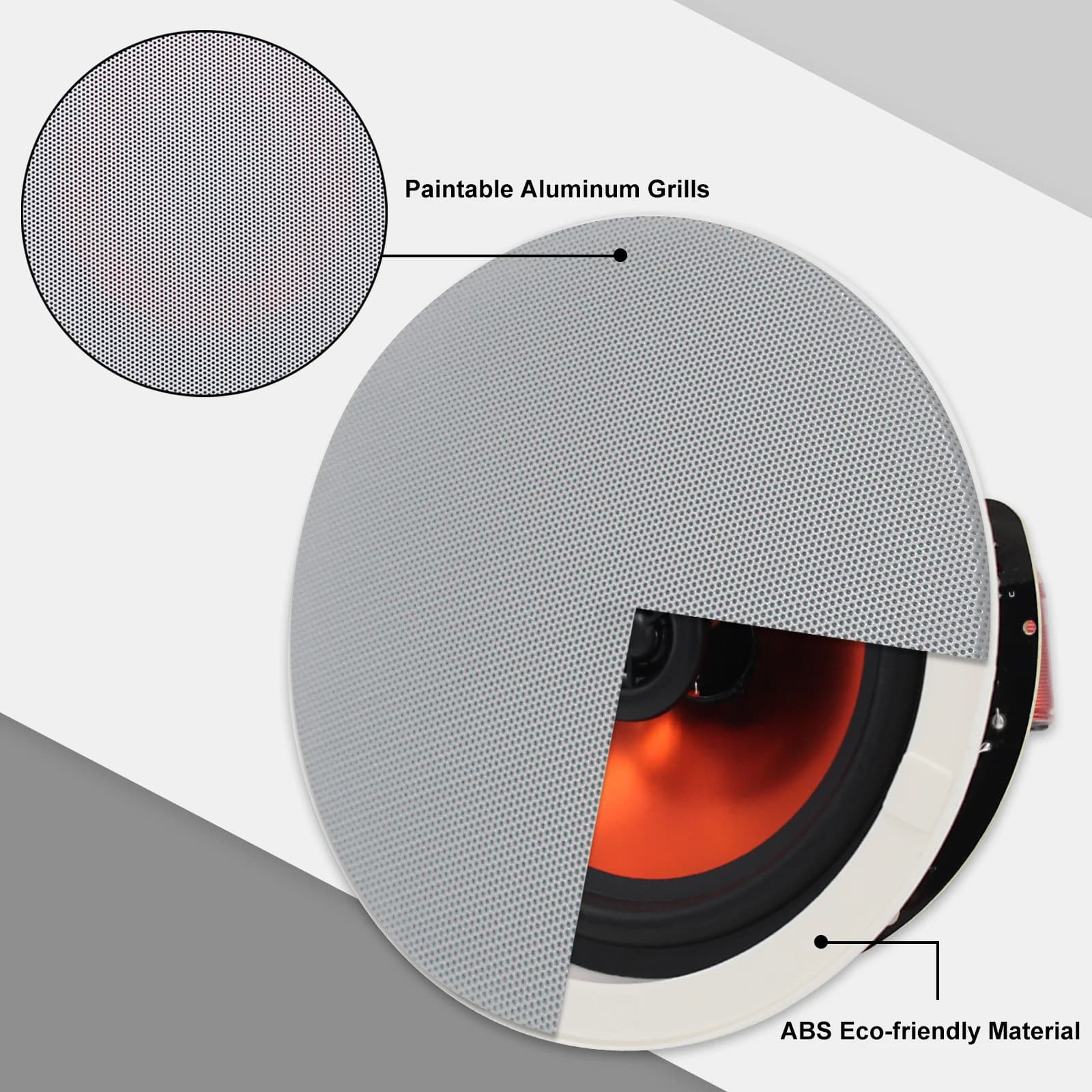 Herdio – haut-parleur Bluetooth de plafond de 6.5 pouces, 300W, système de haut-parleurs encastrés p