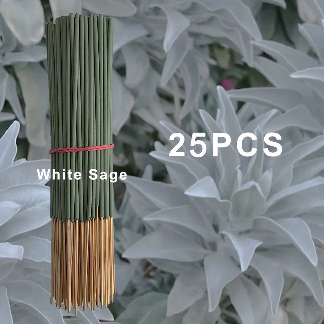 20/50 bâtons d'encens de sauge blanche, 8.66 pouces, adaptés au yoga et à la méditation, purifie l'e