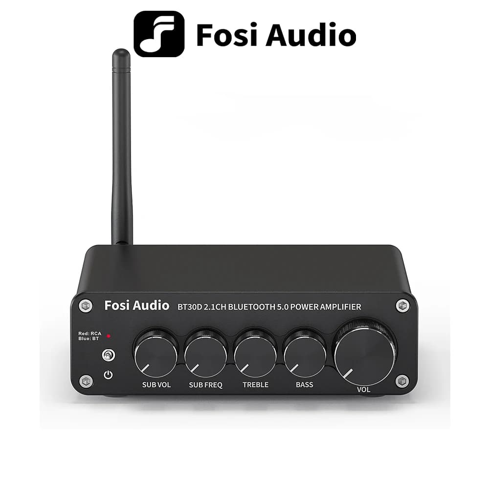 Fosi – amplificateur de puissance sonore Bluetooth 2.1 canaux, Audio BT30D, contrôle des basses et d