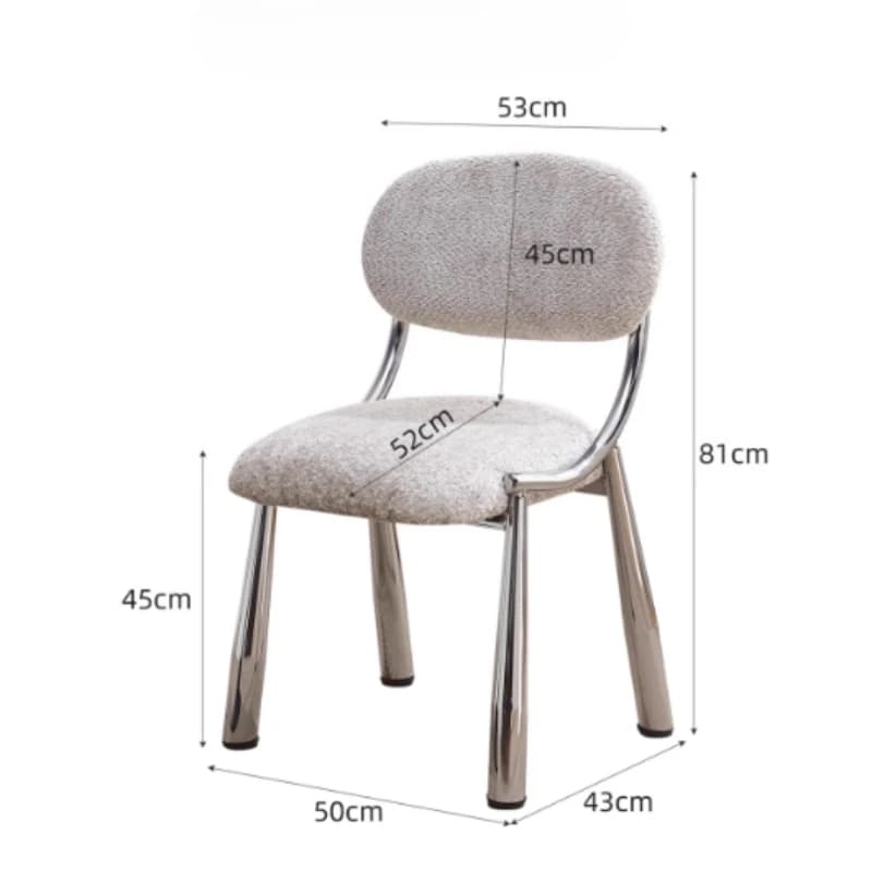 Chaises de salle à manger en polaire berbère, chaises de cuisine nordiques en métal, design de luxe,