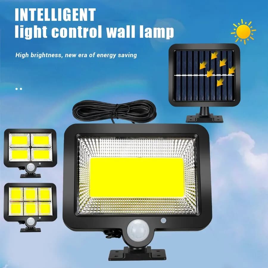 Applique Murale Solaire avec Détecteur de Mouvement, Imperméable, Rechargeable, 1/4/6 COB, Éclairage
