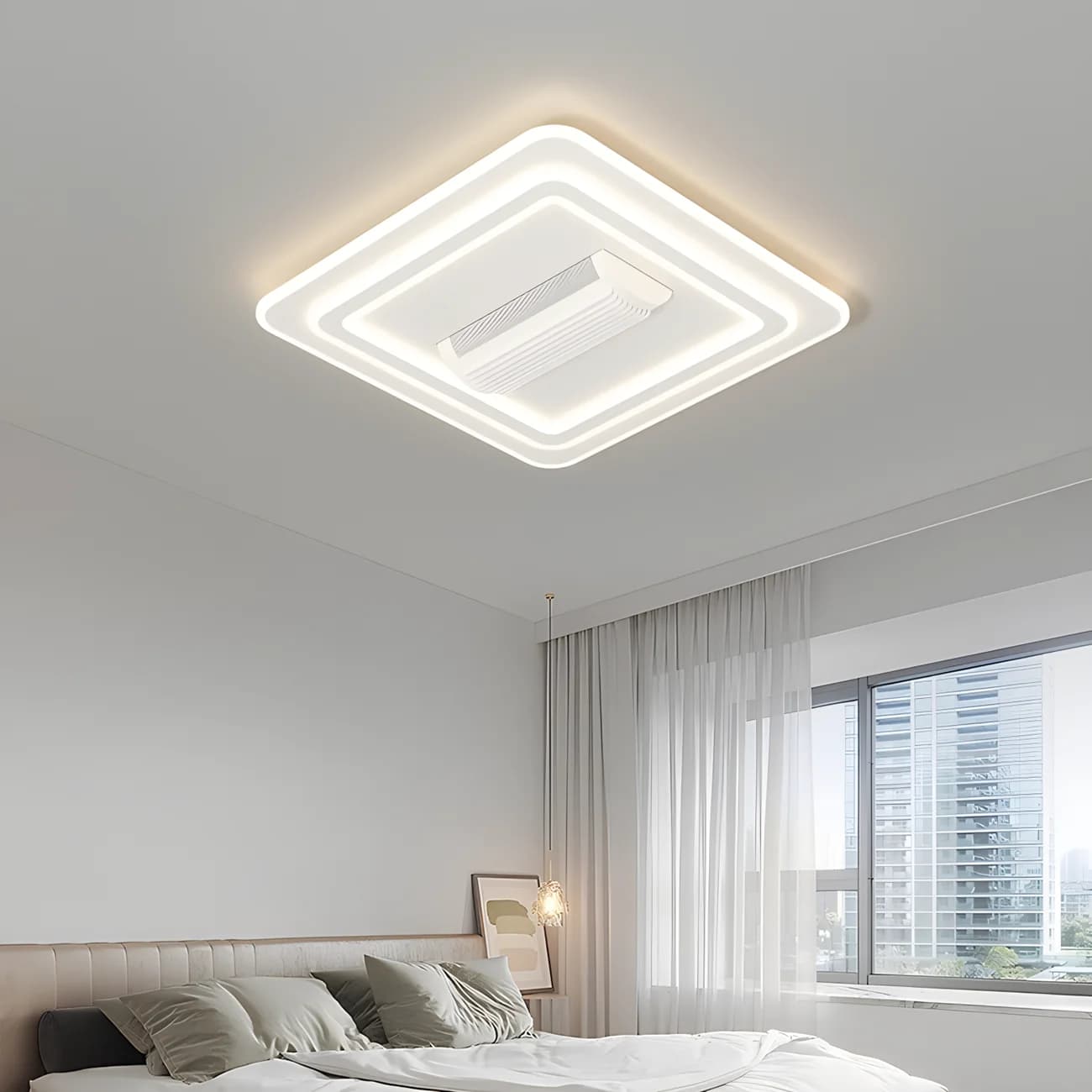 Ventilateur de plafond sans lame avec télécommande, luminaire moderne, décoration de la maison intel