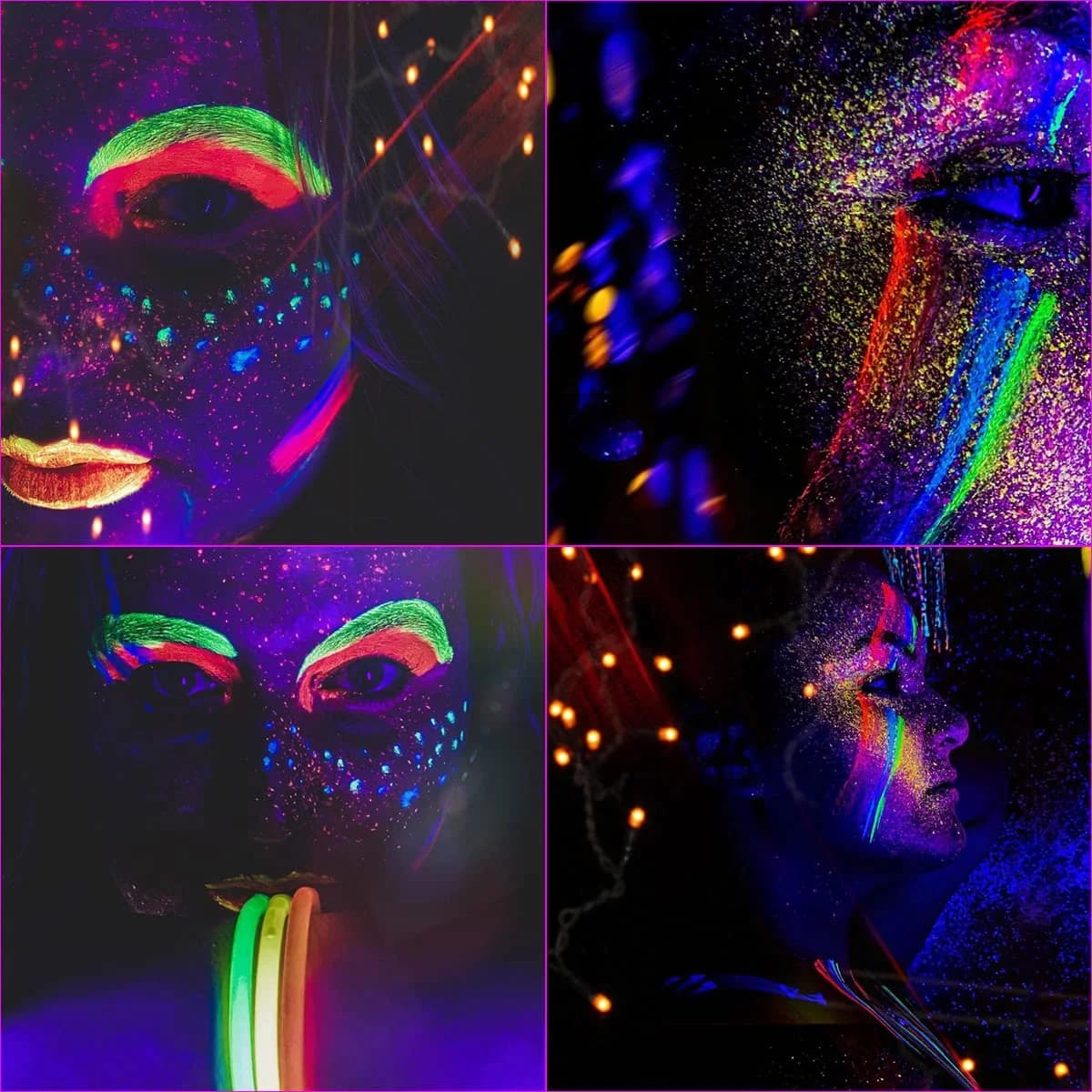 Bowitzki UV néon peinture pour le visage et le corps 8x30ml liquide grand Kit lumière noire brille d