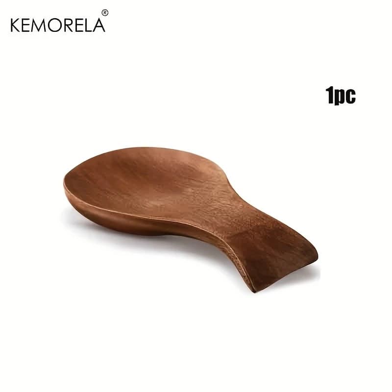 KEMORELA Lot de 1 ou 2 repose-cuillères en bois pour comptoir de cuisine, support de style rustique 
