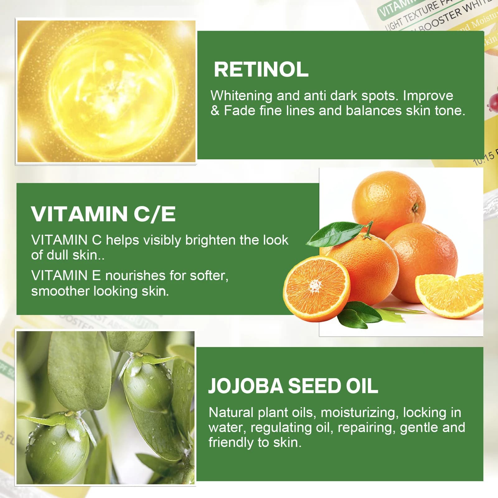 WK JALY Huile éclaircissante à la vitamine C et au rétinol, hydratante, blanchissante, anti-taches b