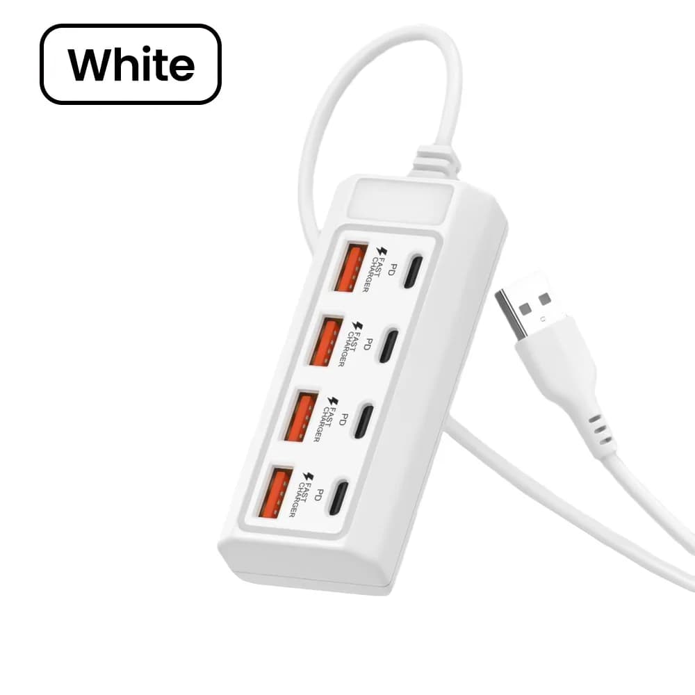 Prise électrique USB 8 en 1, 25W, charge rapide, adaptateur de prise de courant, Stations d'accueil,