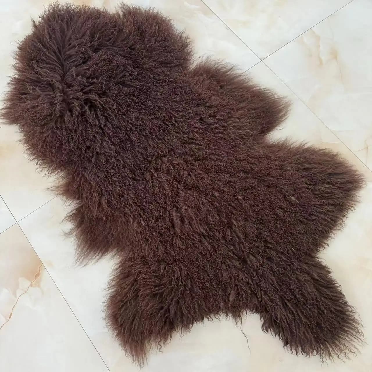 Peau d'agneau naturelle du Tibet peau de fourrure d'agneau mongole véritable peau de mouton mongole