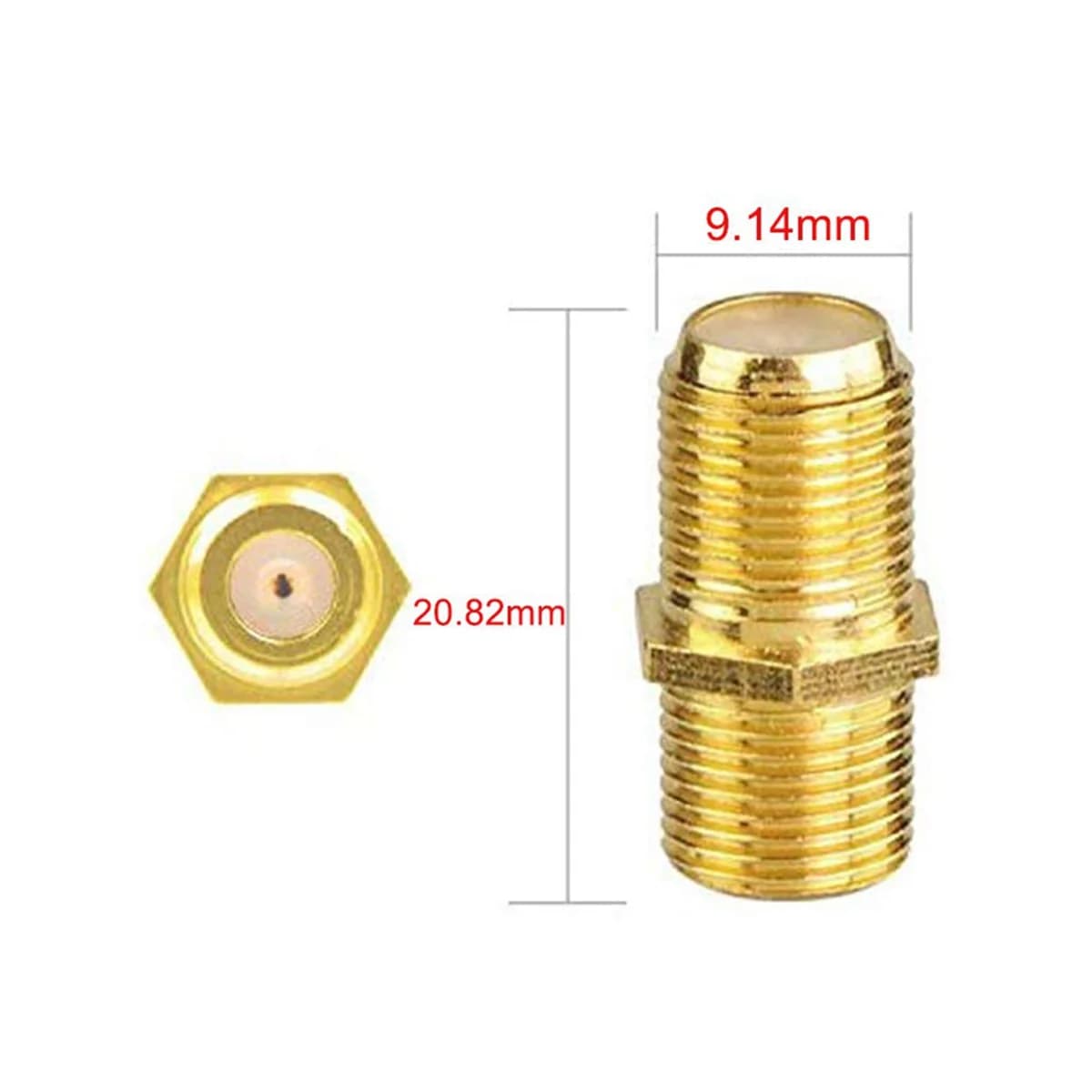 Connecteur de câble coaxial plaqué or RG6 type F, adaptateur femelle à femelle, rallonge de câble co