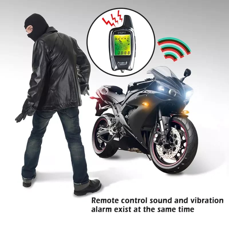 Éventuelles Y-Système d'alarme de sécurité bidirectionnel pour moto, moteur de démarrage à distance 