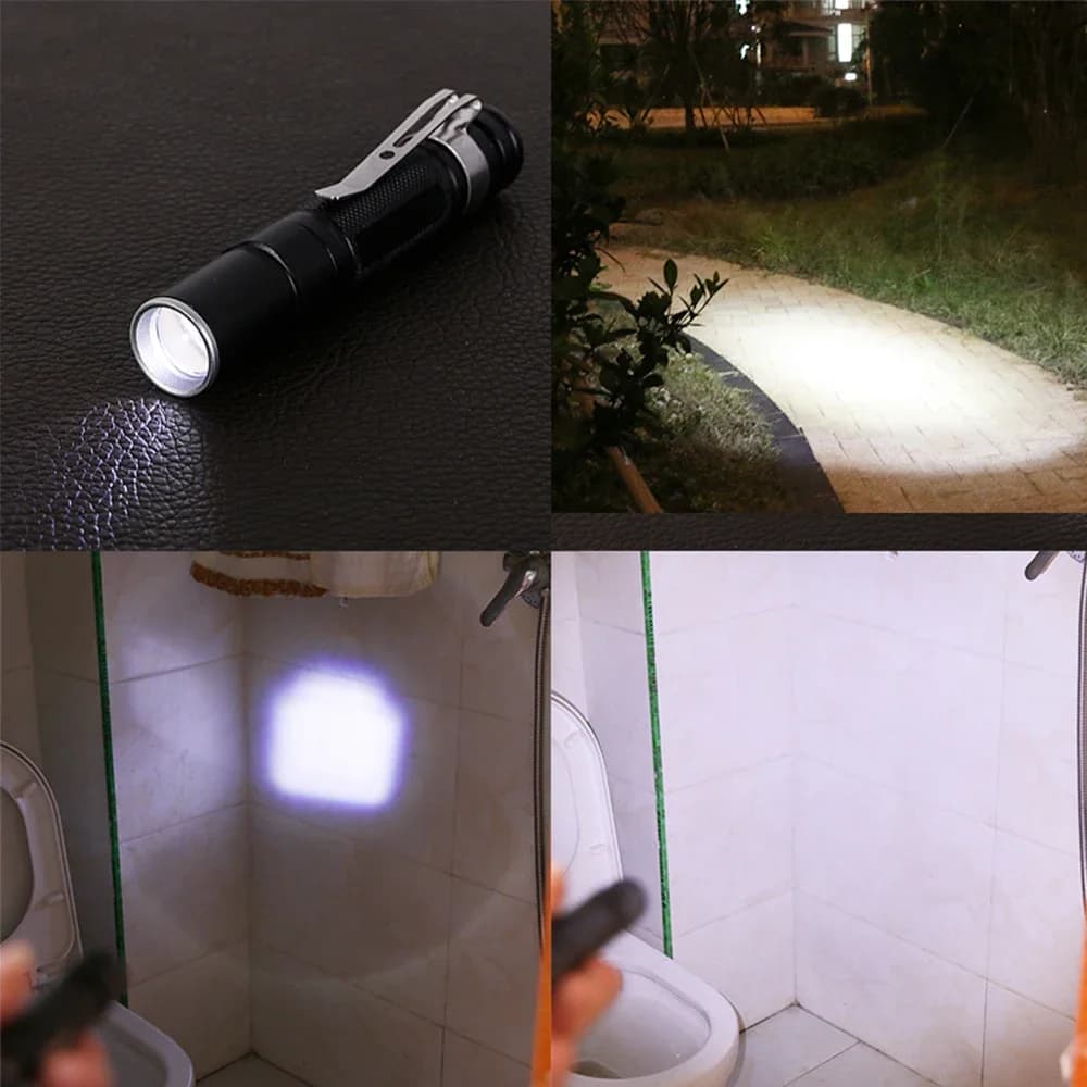 Mini lampe de poche à piles AAA, torche de poche, lumière de stylo d'urgence, lampes de poche super 