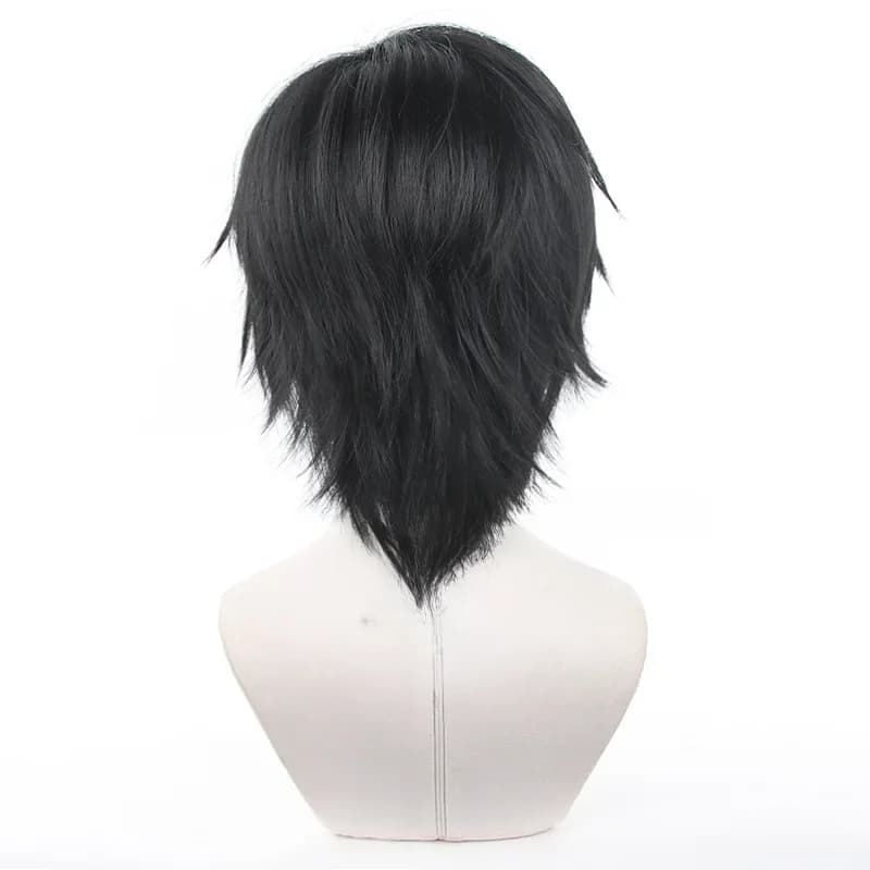Anime Jujutsu Fushigflats Toji Cosplay Synthétique Ultraviolette Courte Cheveux Noirs pour Hommes, 3