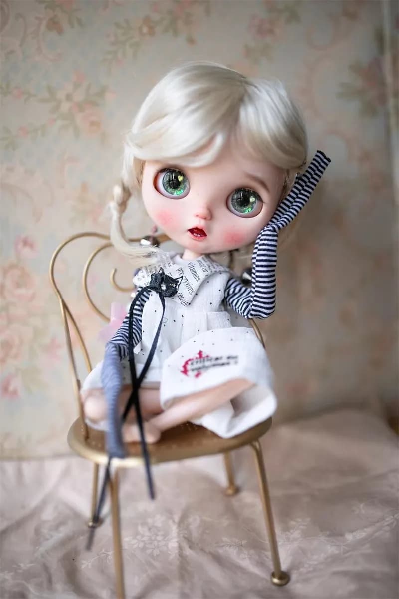 Blythes – perruque de poupée, taille 9 à 10 pouces, à la mode, double tresse, imitation mohair, chev