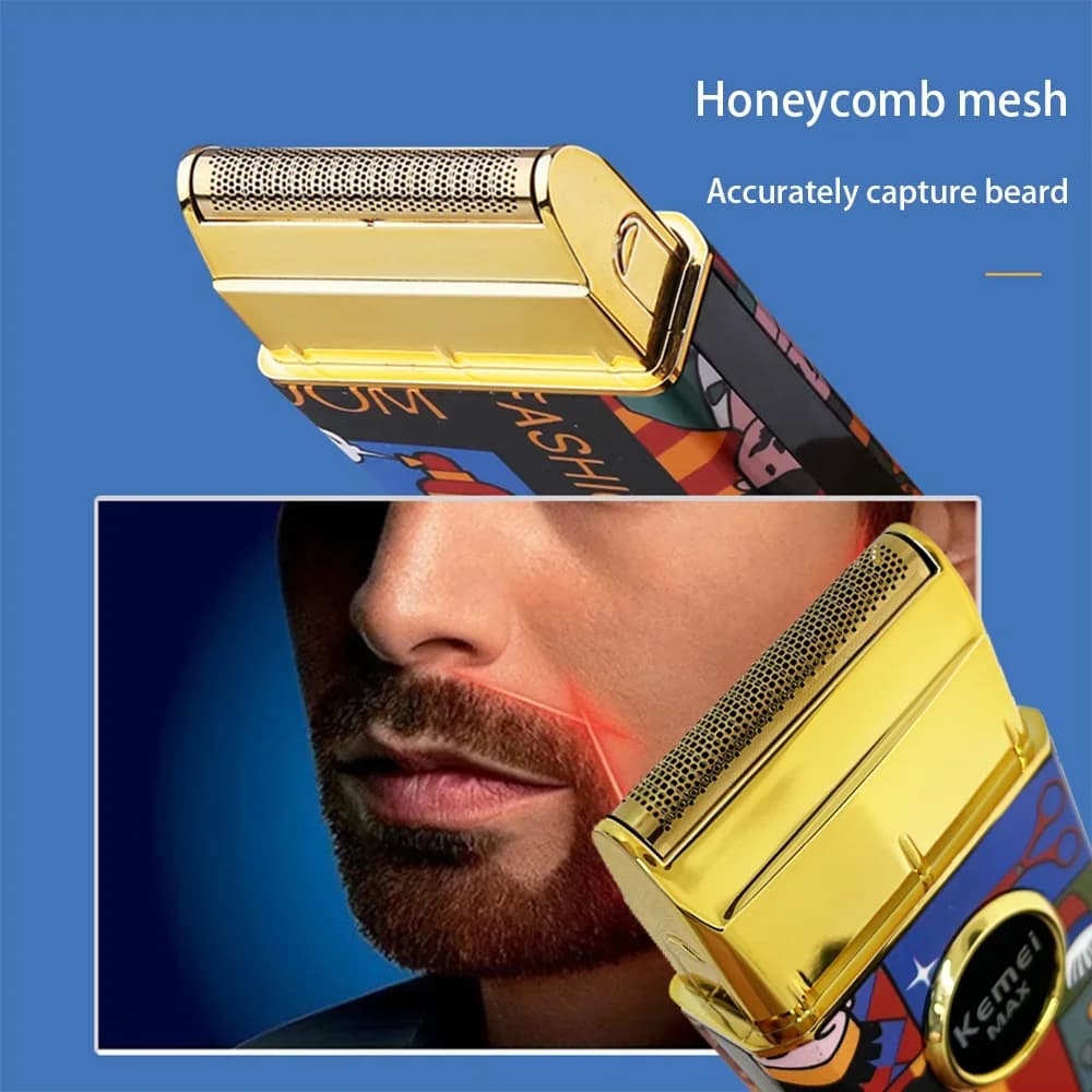 Kemei KM-RS7098 Titane Double Feuille Alternative Rasoir Professionnel Barbier Finition Électrique H
