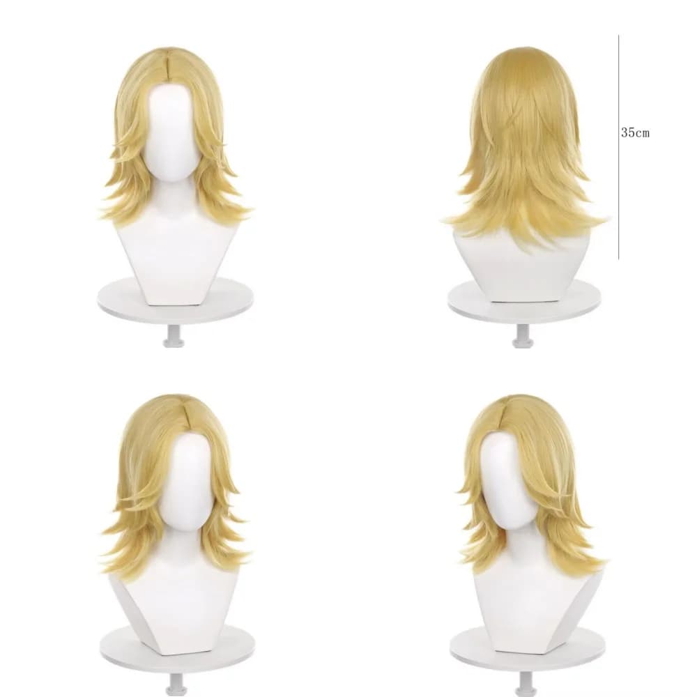 Perruque de Cosplay Anime Johnny Joestar, cheveux synthétiques blonds mi-longs et lisses, accessoire