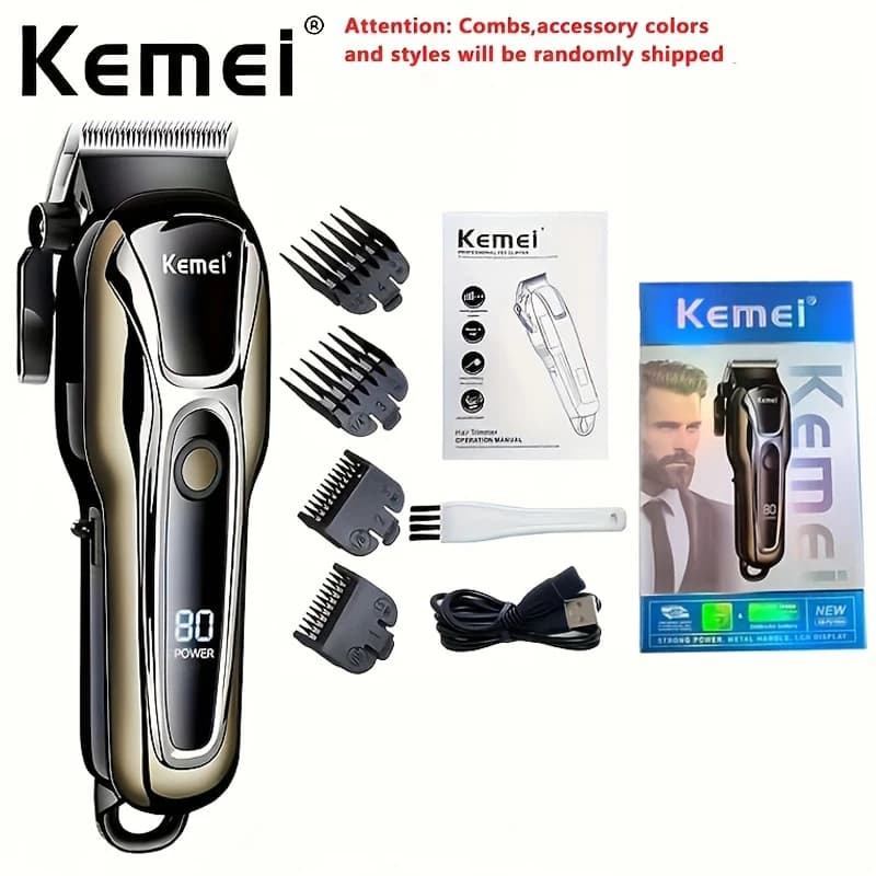 Kemei KM-PG1990A USB Rechargeable électrique tondeuse à cheveux professionnel sans fil hommes tondeu