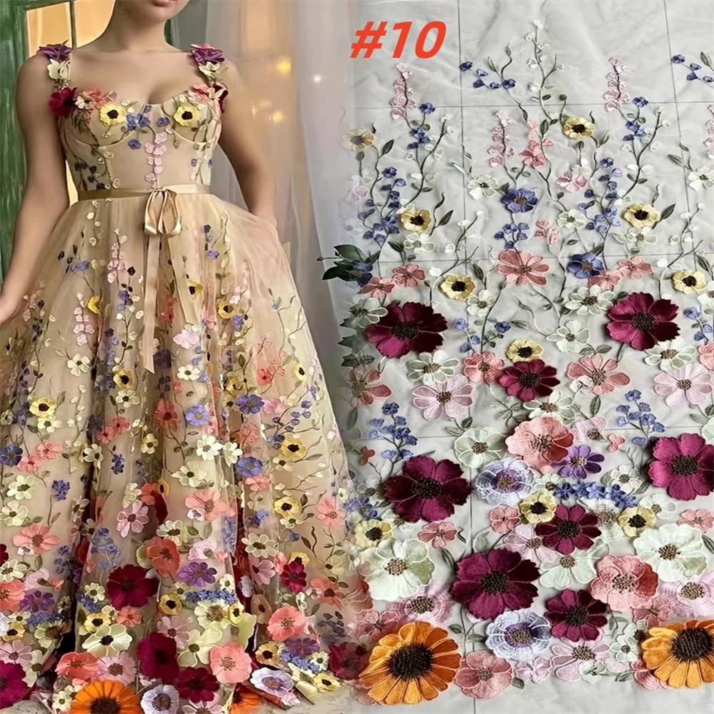 Tissu africain en dentelle Tulle 3D, broderie française de haute qualité, matériel de couture pour f