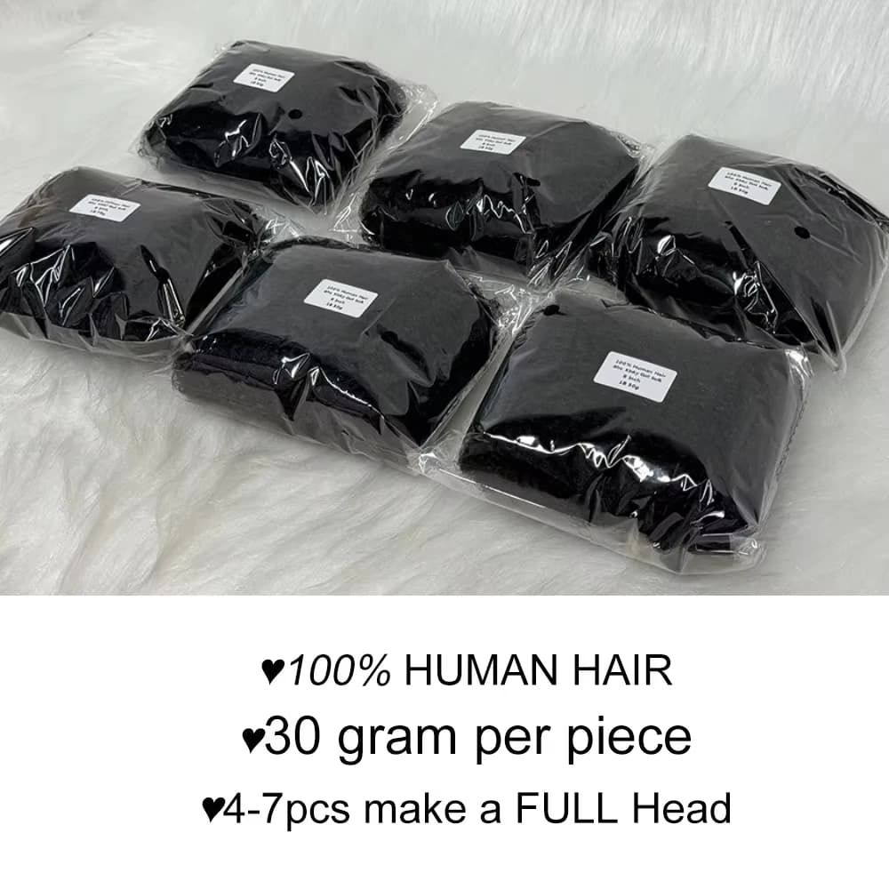 Cheveux humains afro crépus en vrac pour extensions de dreadlocks, 100 % cheveux naturels, 30 g/paqu