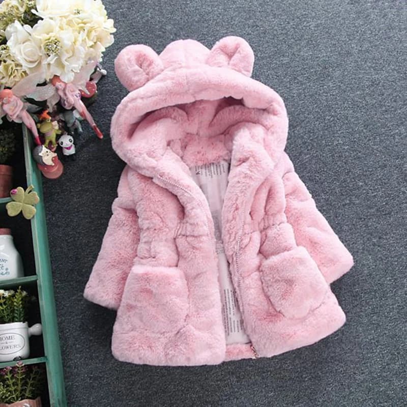 Vêtements d'hiver pour bébés filles, manteau en fausse fourrure, veste polaire, combinaison de neige