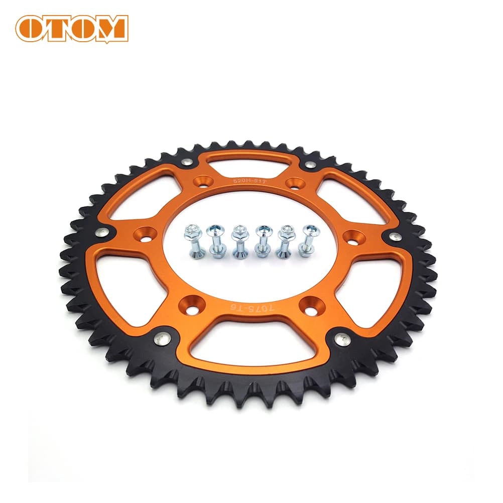 OTOM-Pignon Arrière 520 pour Moto KTM EXC HUSQVARNA GASGAS, 51T 52T, Plaque de Tambour de Disque de 