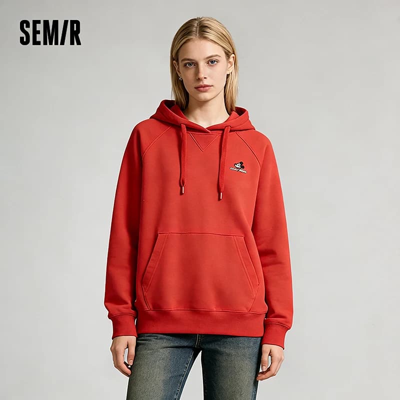 Sweat à capuche ample Semir pour femme, style décontracté et confortable, brodé, à manches raglan, i