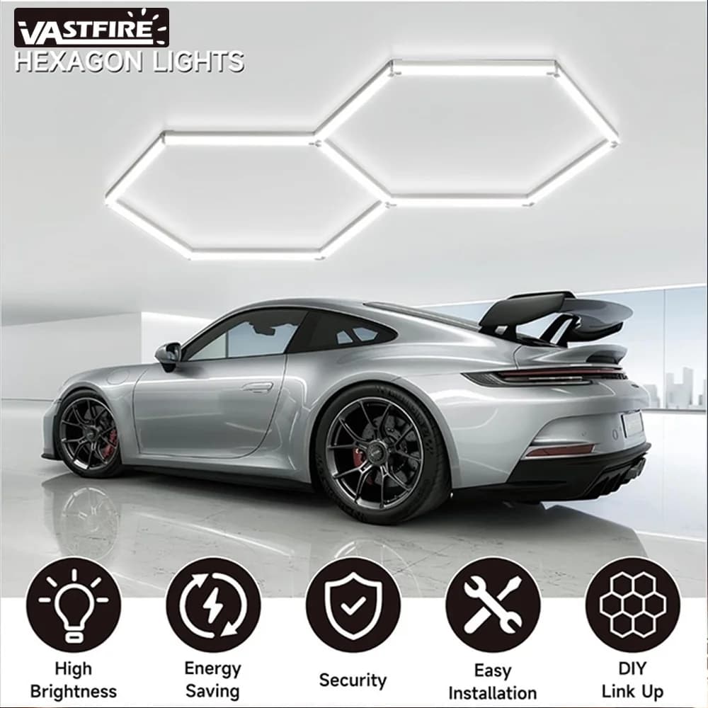 VASTFIRE Plafonnier LED hexagonal en nid d'abeille 6500K température de couleur super lumineuse, ada