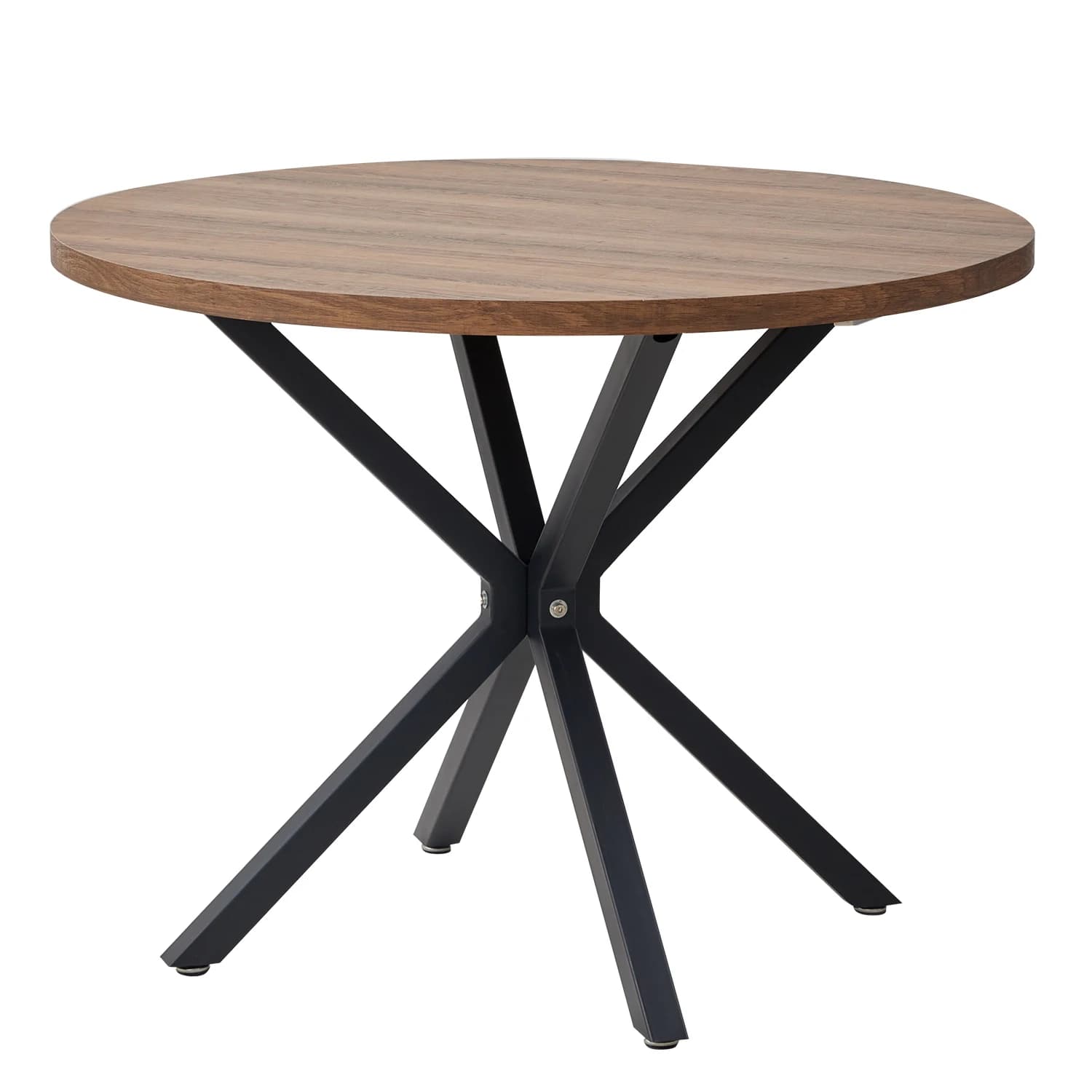EGOONM Table ronde nordique Table en bois massif avec couvercle en bois et cadre en acier Tables bas