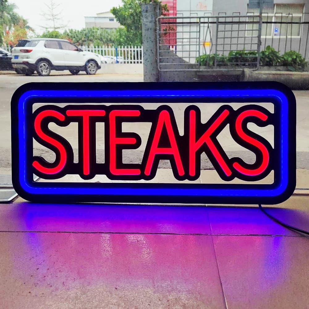 Burger Neon Signs for Wall Decor, LED Neon Light for Restaurant, 19 en effet x 8, Handmade Advertisi