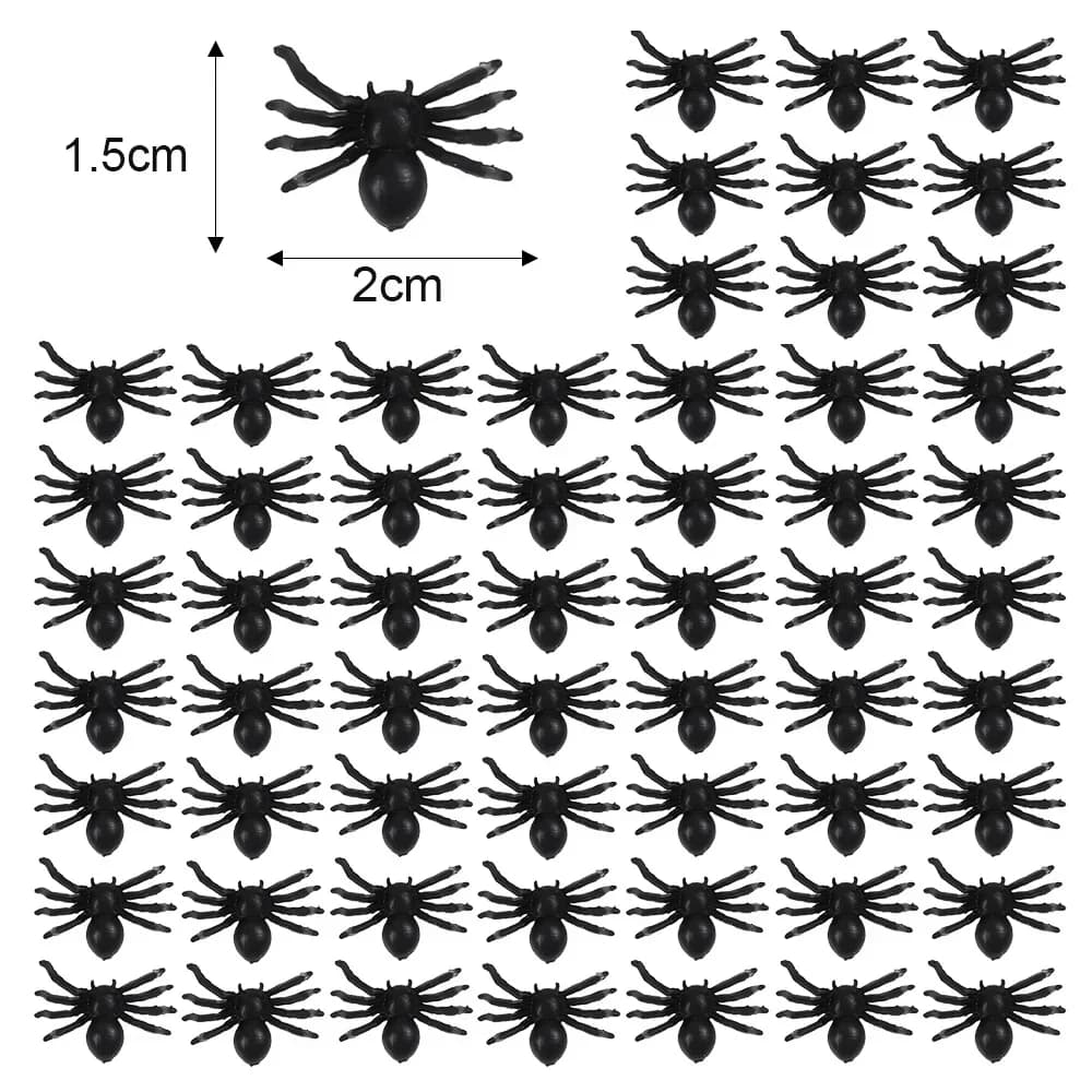 Mini fausses araignées noires, décoration d'halloween, araignée d'horreur, accessoire de maison hant