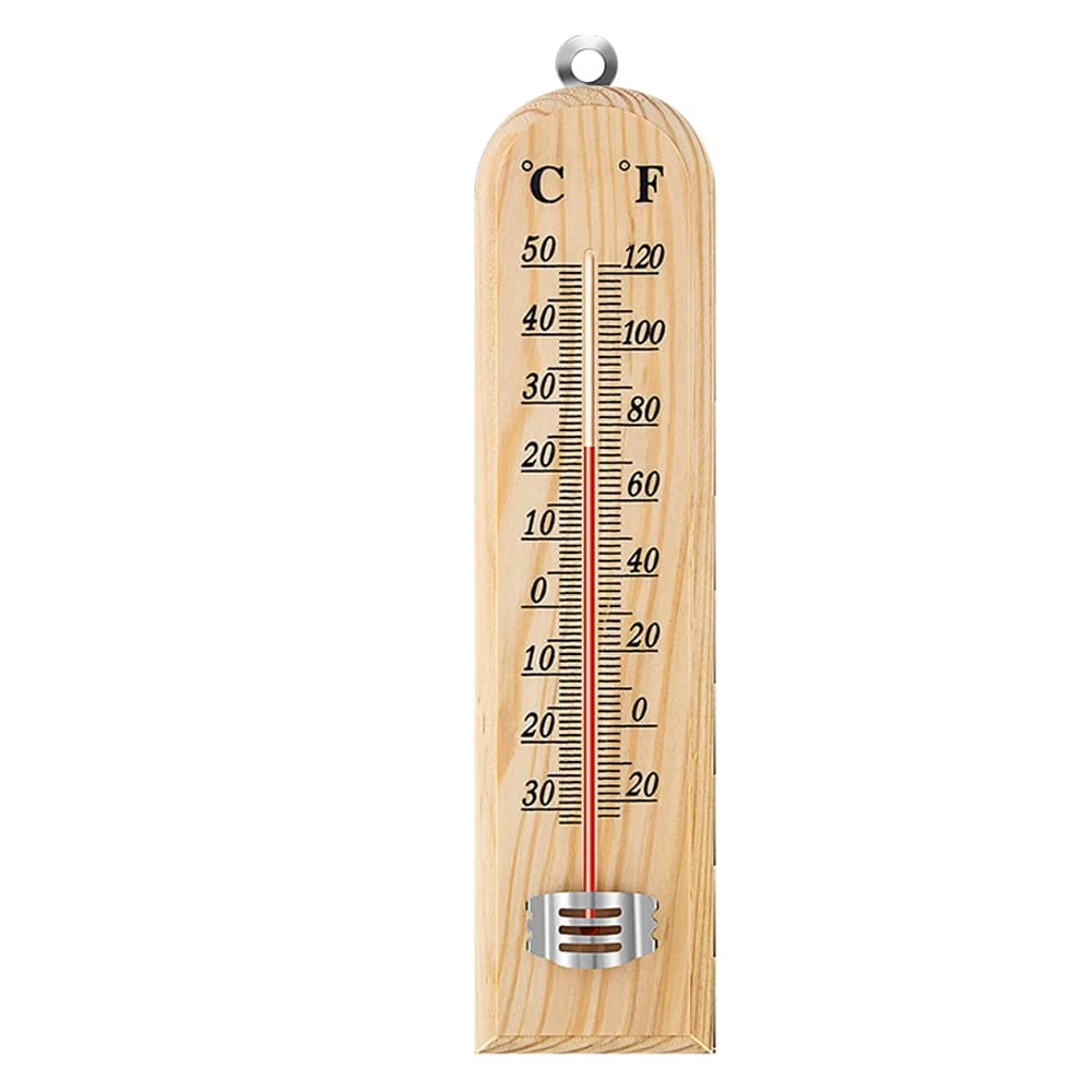 -30~50 ℃ /-20~120 ℉   Thermomètre en bois, thermomètre de décoration pour la maison, thermomètre env