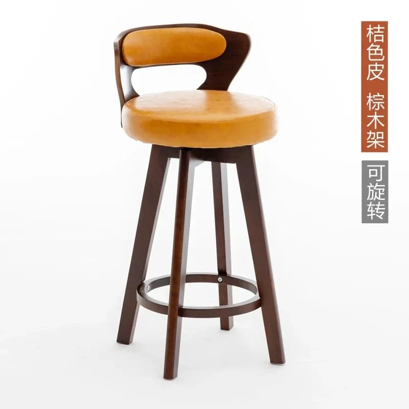 Tabourets de Bar rétro américains en bois, repose-pieds haut rotatif pour cafetières et sièges éléga