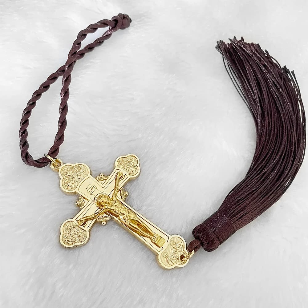 HTISOK Pendentif croix orthodoxe Jésus Statue du Christ Crucifix Pendentif de voiture Décor religieu