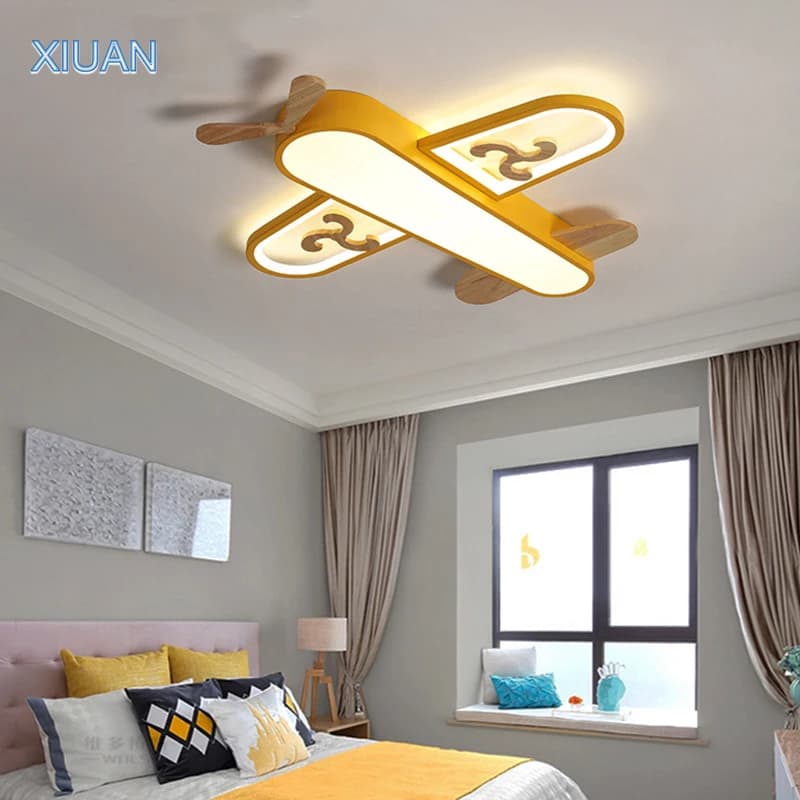 Plafonnier LED en Bois et Métal pour Chambre d'Enfant, Luminaire Décoratif d'Nik, Disponible en Rose