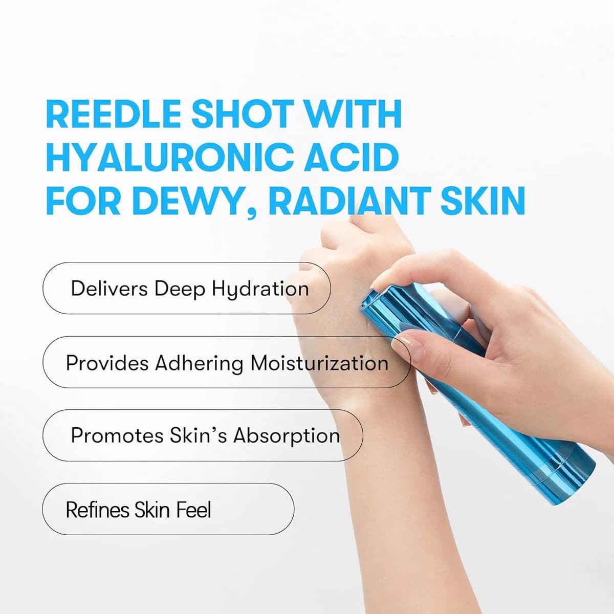VT COSMETICS Hydrop Reedle Shot 100hL, translucide et hydratant, affinant les pores, améliorant l'éc