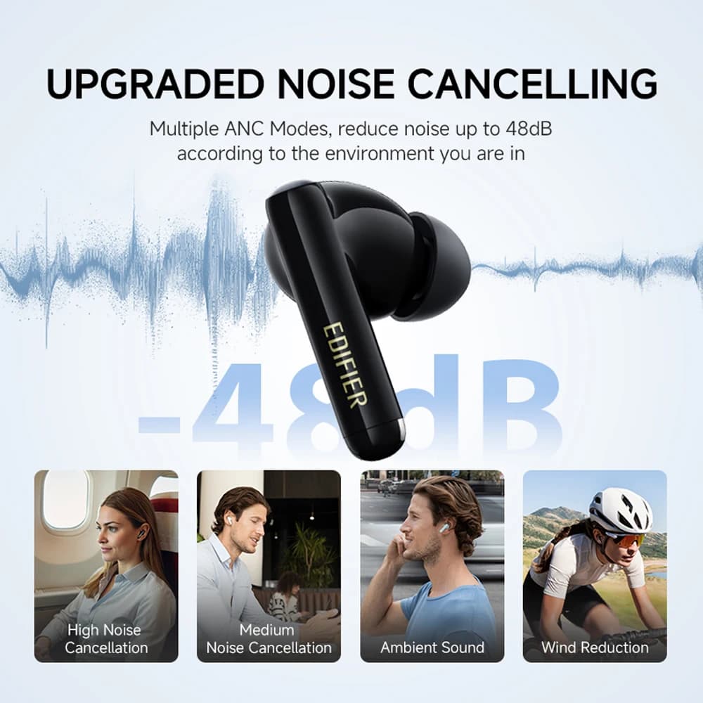 Écouteurs Bluetooth TWS Edifier X5 Pro à réduction de bruit active, écouteurs sans fil, étanches IP5