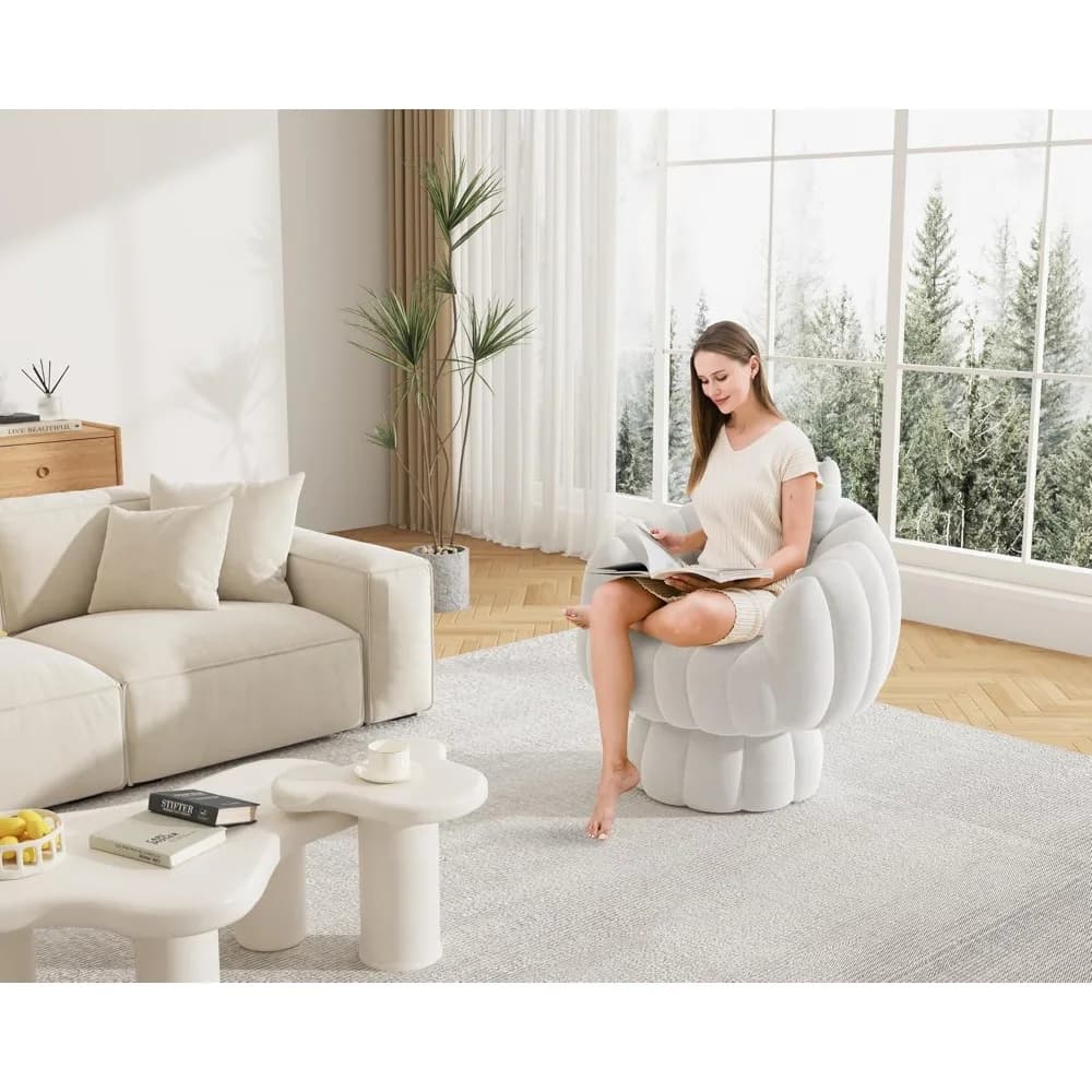 Ensemble de 2 chaises de canapé d'appoint pivotantes modernes à 360 degrés du milieu du siècle, chai