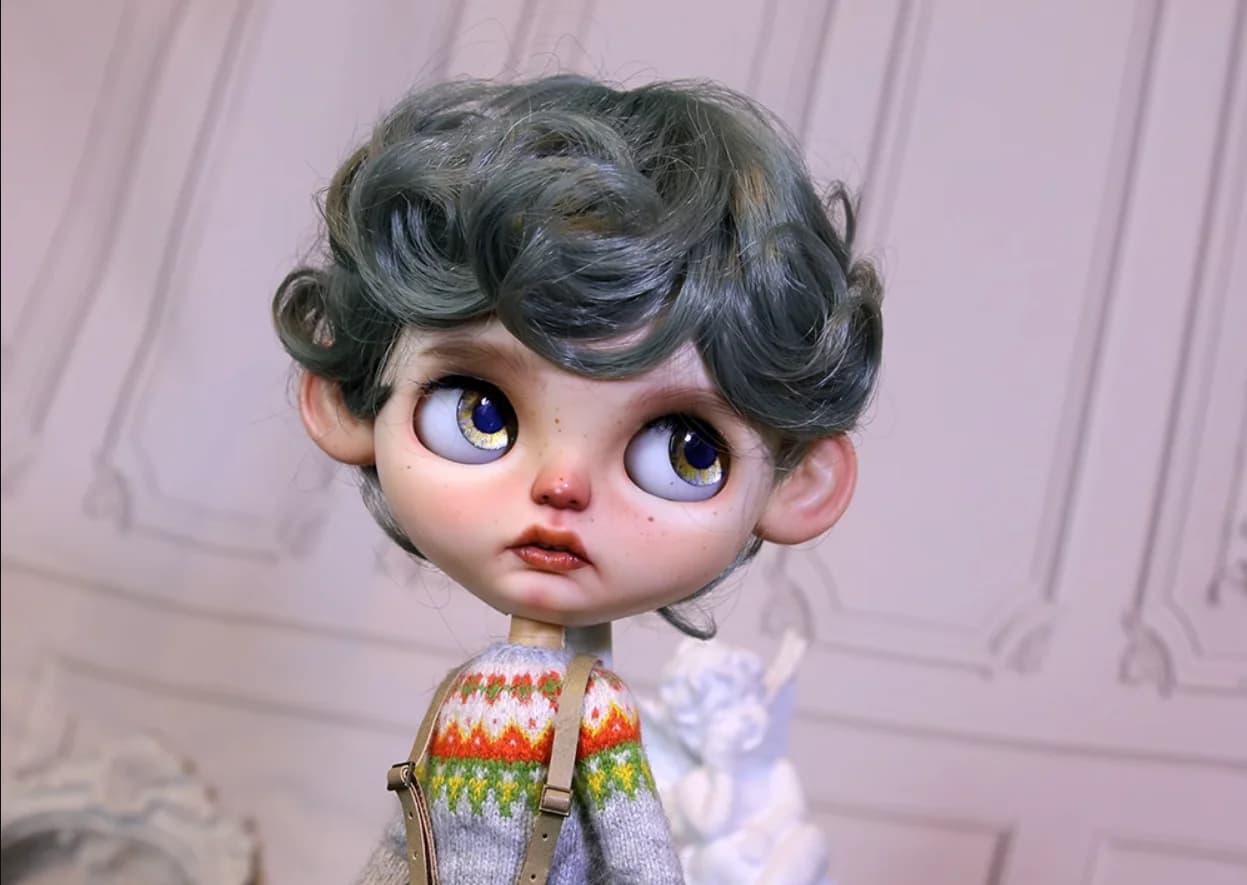 Perruque de poupée Blythe adaptée aux garçons de taille 1/6, cheveux bouclés en soie haute températu