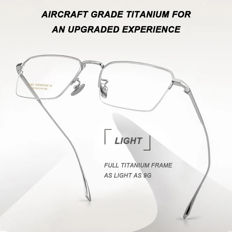 Lunettes ultralégères en titane pur, monture rétro à demi-jante pour hommes d'affaires, lunettes car