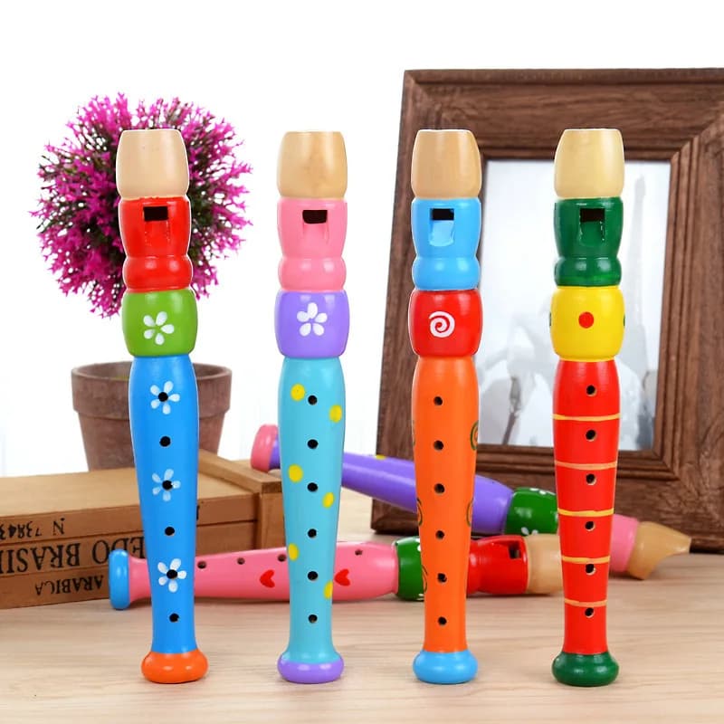 Petit flûte Piccolo colorée en bois pour enfants, 1 pièce, apprentissage du rythme, Instrument de mu