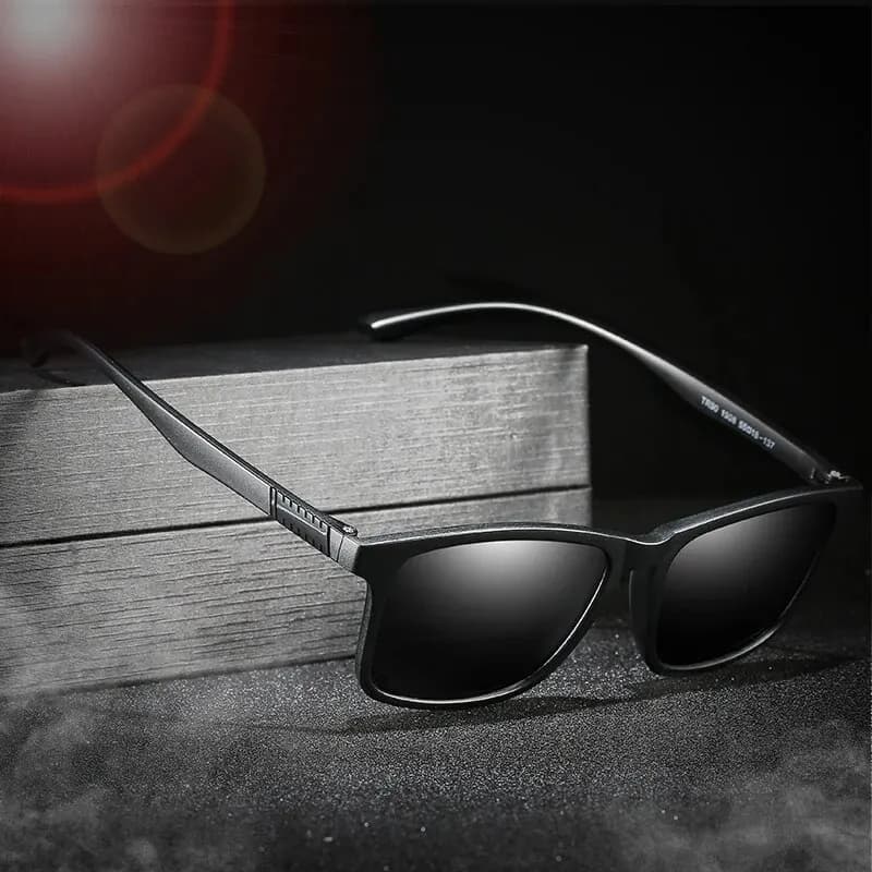 Lunettes de soleil de luxe pour hommes, monture carrée vintage ultra-légère, pour la conduite et la 
