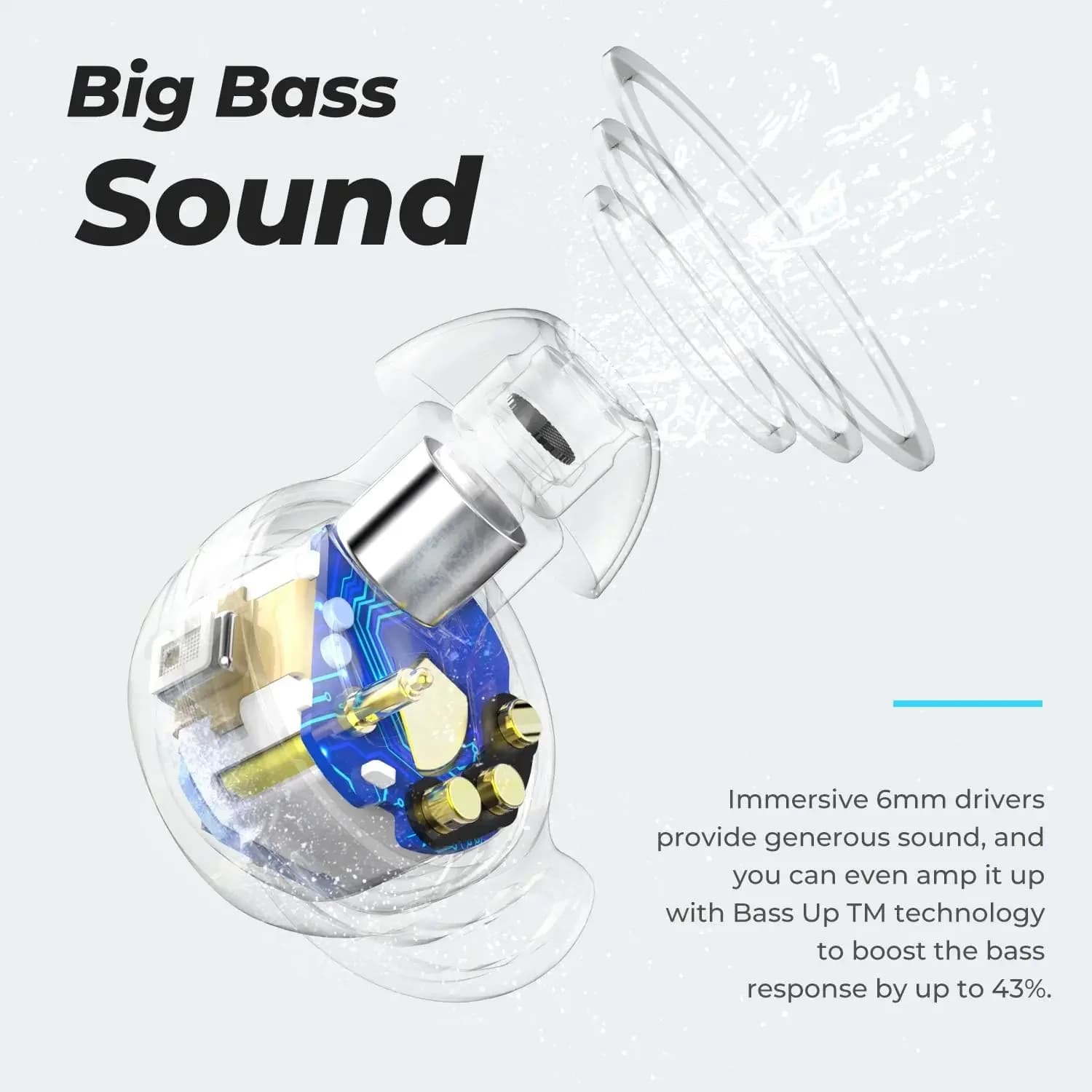 Écouteurs sans fil Bluetooth Tribit FlyBuds 3, 110 heures d'autonomie, étanchéité IPX8, BT 5.3, cont