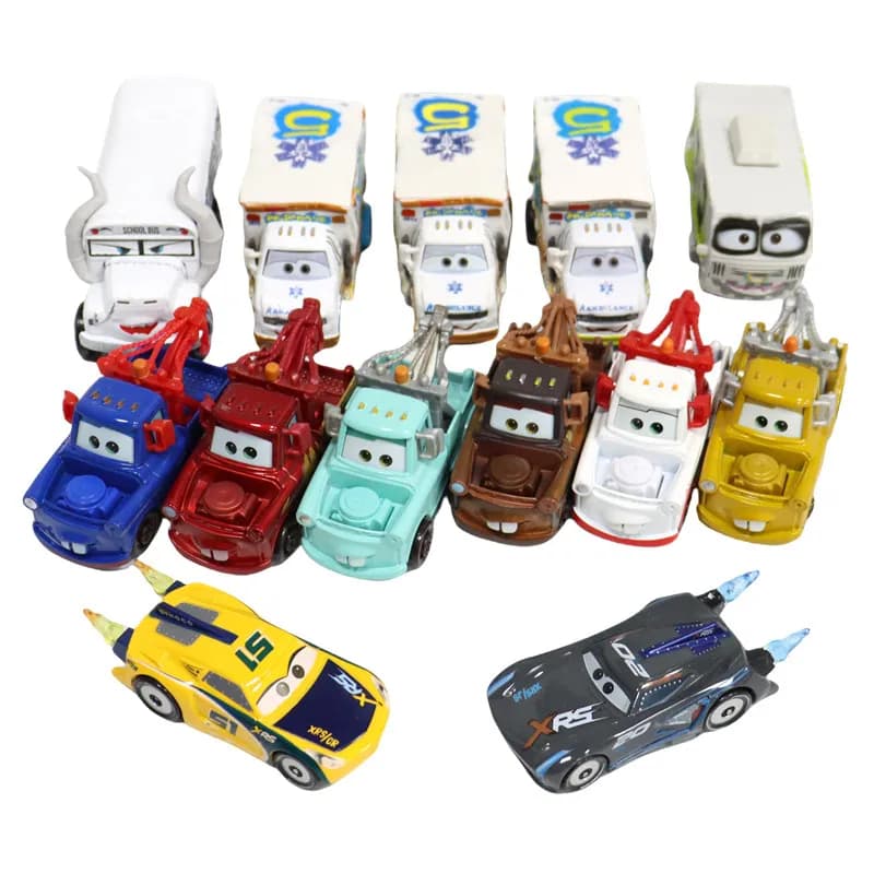 Alliage Disney Pixar Cars 3 Arvy Miss Fritter McQueen Mater M. Destruction 1:55 modèle de voiture en