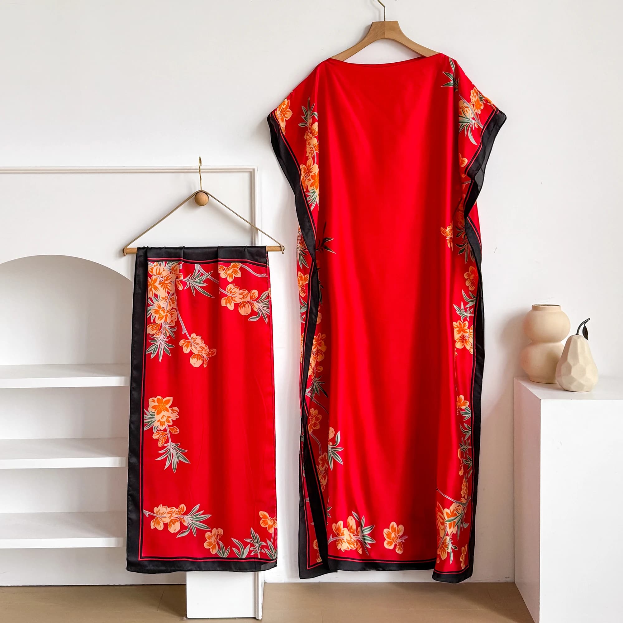 Abaya d'été à manches courtes en coton pour femme, robe islamique africaine ample maxi avec grand fo