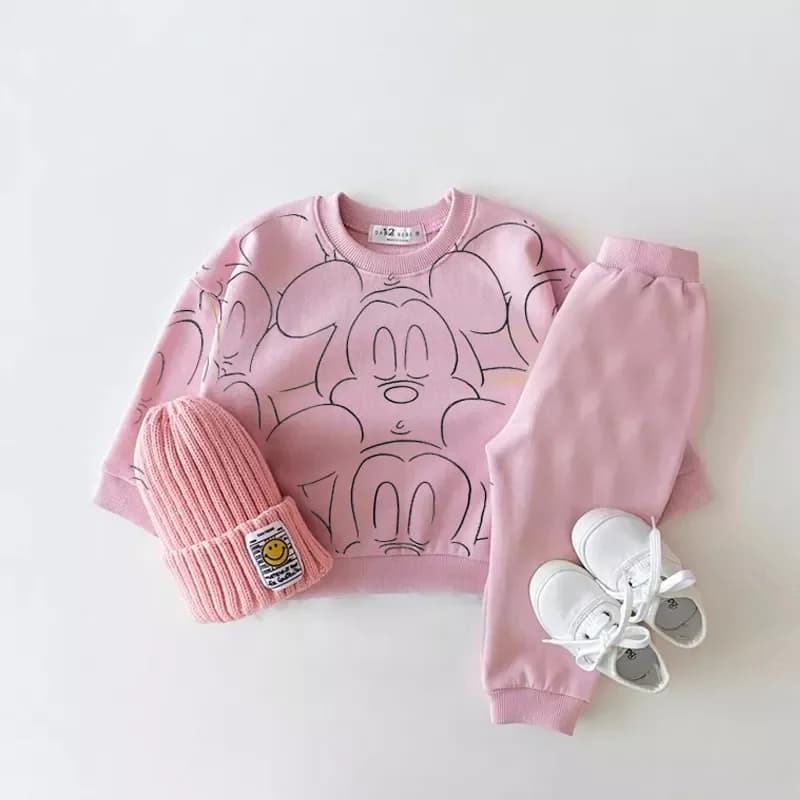Survêtement de dessin animé pour bébé garçon et fille, ensemble t-shirt et objectifs College, décont