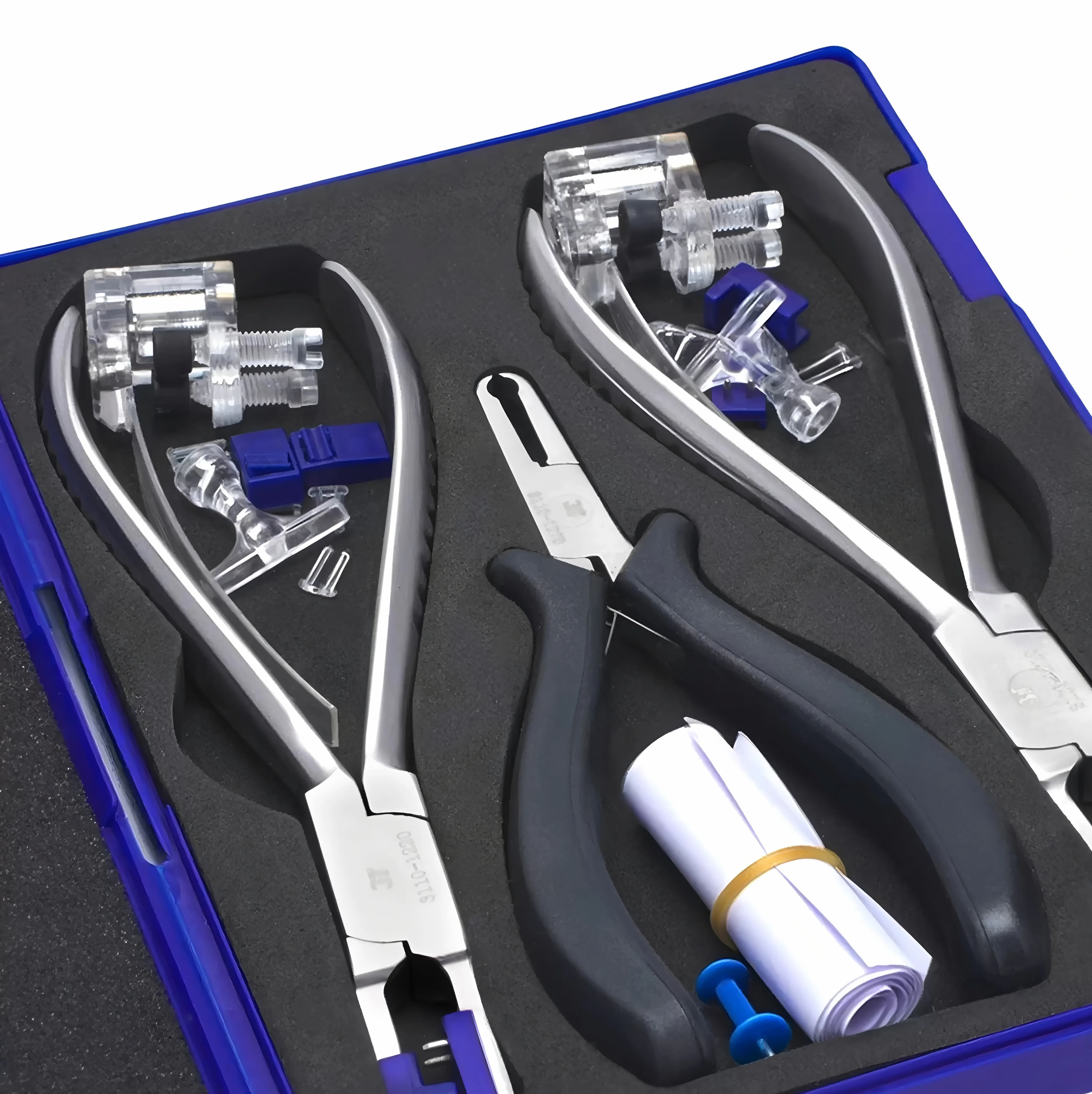 Kit de réparation de lunettes sans monture professionnel 3T – 3 pinces de précision avec localisateu